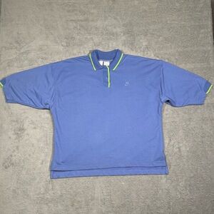 VTG Nike Blue Green Trim Polo Shirt Mens L Short Sleeve Casual Golf Preppy Urban
